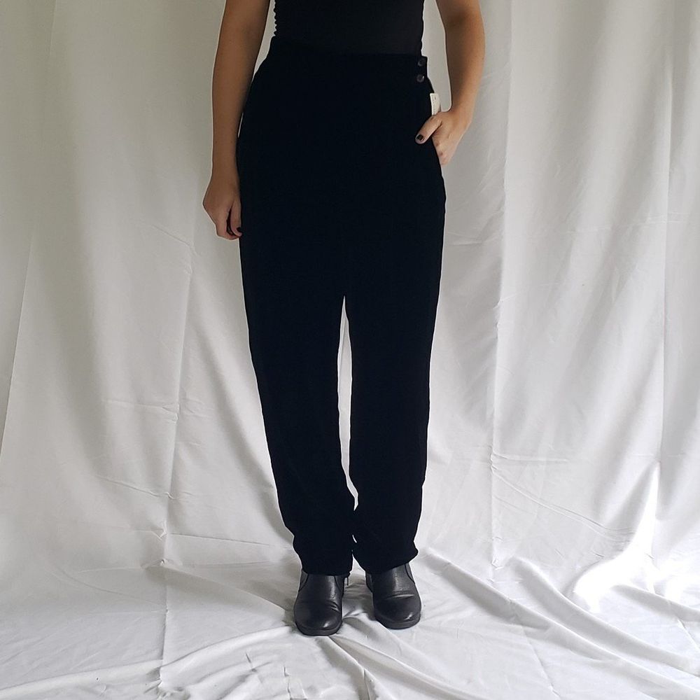 90s Deadstock Saks Fifth Avenue Black‎ Velvet Trousers